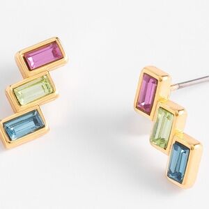 Pretty and petite gold plated post style earrings with Swarovski crystals BNIB